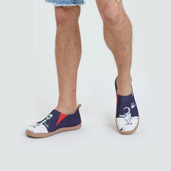 UIN Men's Slip Ons Canvas Flats Walking Casual Loafers Shoes (Nice To Meet U) - Picture 8 of 9